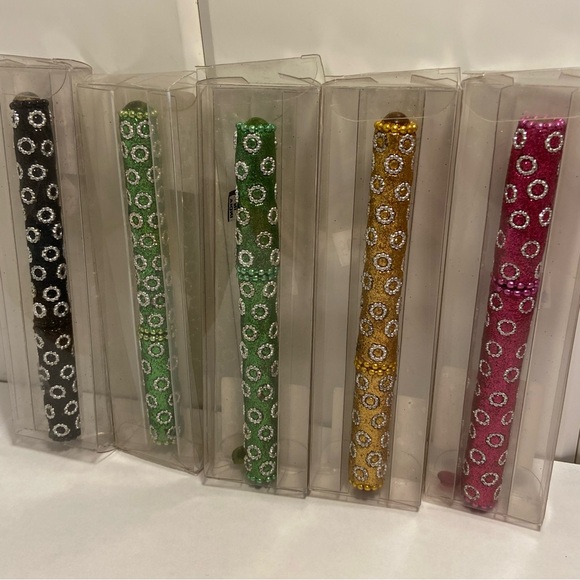2005 bling 5 PEN LOT Glitter look
Bling Boho Made in India design reusable - Picture 1 of 8